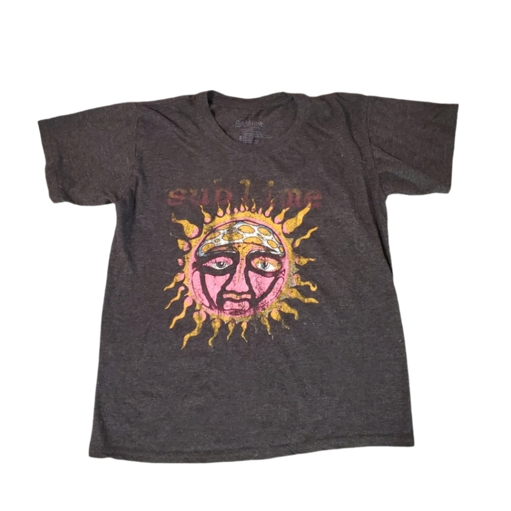 Sublime Women's Gray Sun Graphic‎ Rock Retro Long Beach T-shirt Small